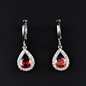 Élégantes Boucles d'Oreilles Pendantes Halo Goutte d'Eau en Cuivre Avec Strass Larme d'Ange pour Femmes Bijoux de Mode Cadeau