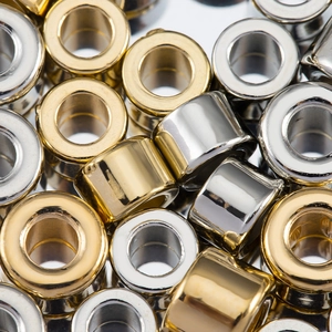 Zylindrische CCB Kunststoff-Abstandshalter in Gold und Silber für DIY-Schmuckherstellung