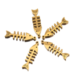 Stainless Steel Fish Bone Pendants Cute Fishbone Charms DIY Jewelry Making Accessories For Necklace Bracelet Crafting Findings