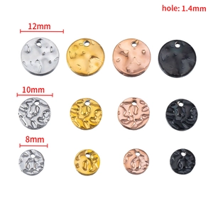 Textured irregular round stainless steel pendants in four colors and three sizes
