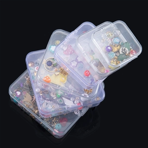 Set of transparent PP storage boxes with lids for DIY jewelry beads and accessories