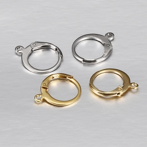 Polished 18K gold and silver stainless steel leverback earring hooks for jewelry DIY