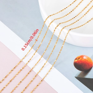 Gouden roestvrijstalen dunne ketting voor DIY sieraden maken 0,15 cm breedte ketting accessoire