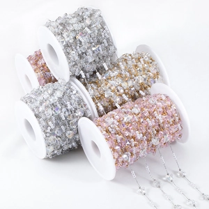 Catena Per Gioielli Fai-Da-Te In Acciaio Inossidabile Con Perline In Perla Artificiale Strass Cuore Farfalla Per Accessori Capelli