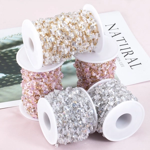 Rotoli di catena di perle di cristallo fai-da-te per accessori per capelli fatti a mano