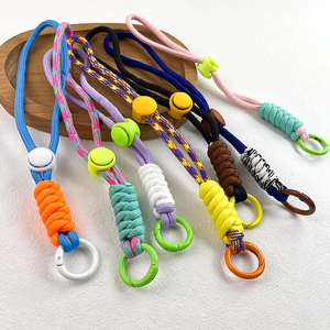 Cordon de téléphone ajustable en corde tressée colorée avec crochets et boucle robuste