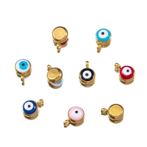 Bunte Evil Eye Anhänger aus Edelstahl für DIY-Schmuckherstellung in verschiedenen Farben