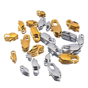 Stainless Steel Lobster Clasp For Jewelry Making DIY Necklace Bracelet Connector Gold Silver Plated Spring Clasp Findings