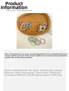 Vue détaillée d'élastiques à cheveux spirale colorés aux teintes arc-en-ciel
