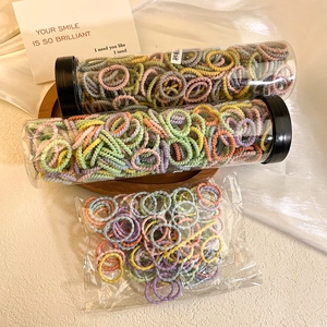 Élastiques à Cheveux Élastiques Sans Couture Couleur Macaron Pour Tout-petits Filles Petits Accessoires de Coiffure à Texture Tressée en Spirale