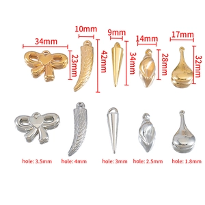 DIY CCB mixed pendants in gold and silver finish with varied shapes and dimensions