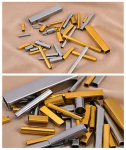 Perline a tubo in acciaio inossidabile lucido oro e argento per gioielli fai da te