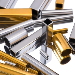 Polished stainless steel round and square metal tubes for DIY jewelry in gold and silver
