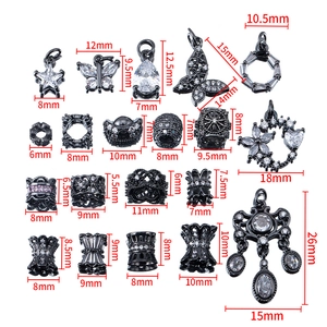 Perline distanziatrici in zircone canna di fucile per bracciali a forma di stella e fiore