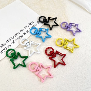 Star-shaped colorful metal lobster clasps for keychains and DIY bag accessories