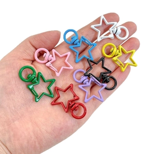 Star-shaped colorful metal lobster clasps for DIY keychains and bag accessories