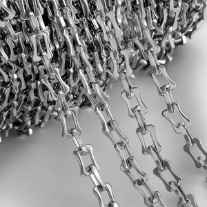 Polished stainless steel square frame link chain for DIY jewelry making and accessories