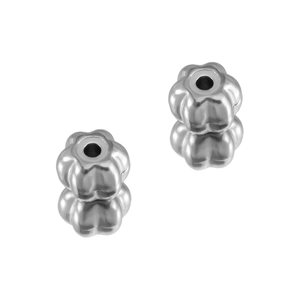 Polished stainless steel pumpkin beads with center hole for DIY jewelry making