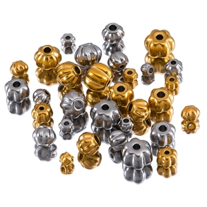 Stainless Steel Pumpkin Lantern Beads For DIY Jewelry Making Crafts Bracelet Necklace Accessories Metal Spacer Beads
