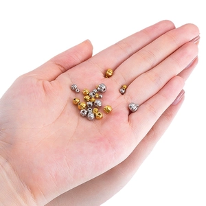 Stainless steel pumpkin lantern beads in gold and silver for DIY jewelry making