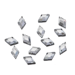 Macro de cristaux à ongles en losange avec finition miroir multi-facettes pour DIY