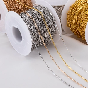 Electroplated Copper Stick Link Chain DIY Jewelry Findings Minimalist Style For Necklaces Bracelets Handcraft Making Women