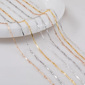 Flat stick copper chains in gold, silver and rose gold for DIY jewelry making