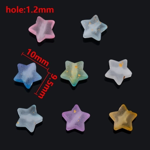 Cuentas de estrella de 5 mm de colores con pan de oro para joyería de bricolaje