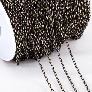 DIY Schmuckherstellung Kupfer Wurstkette Bambus Gliederkette Waffenschwarz Galvanisierte Dünne Zubehör Für Handgemachte Halsketten