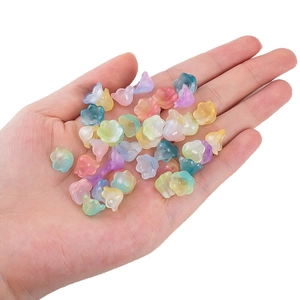 Translucent colorful lily of the valley glass flower beads for DIY jewelry making