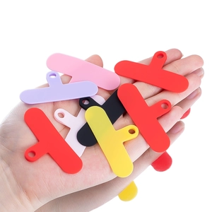 Colorful T-shaped silicone phone lanyard connector tabs shown in various vibrant colors