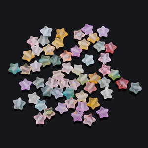 Macro de cuentas de estrella mate de 5 mm de colores con pan de oro para joyería DIY