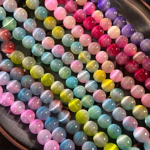 Polierte 8mm bunte Katzenaugensteine für DIY-Schmuck und Armbandherstellung