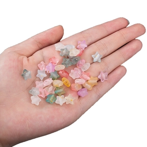 Mezcla de cuentas de estrella de 5mm con pan de oro para collares DIY y joyería hecha a mano