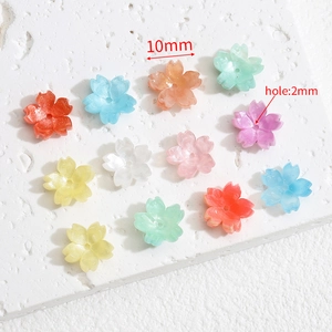 Bunte 10mm Blumenperlen aus Harz mit 2mm Loch für DIY-Schmuck und handgefertigte Projekte