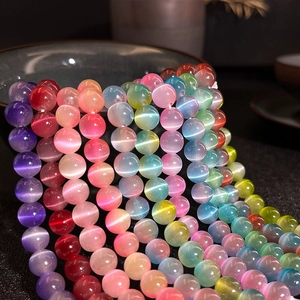 8mm bunte Katzenaugenperlen mit hellem Lichtbandeffekt für DIY Schmuckherstellung