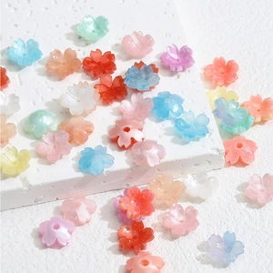 3D Kirschblüten DIY Perlen in bunten Farben für Schmuck und Haarschmuck Herstellung