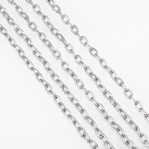 Detailed macro view of silver embossed aluminum chain links for DIY jewelry making