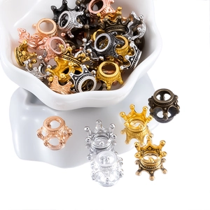 Three-dimensional crown pendants in multiple metal finishes for DIY jewelry making