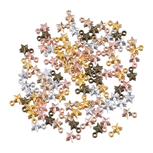 Mix of metal star charms in gold, silver, rose gold and bronze for DIY jewelry making