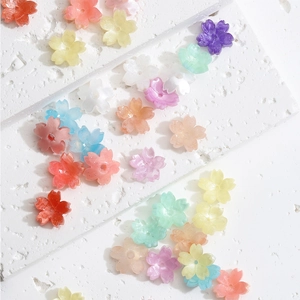 Transparente Glitzer-Resin-Kirschblütenperlen für DIY-Schmuck in verschiedenen Farben