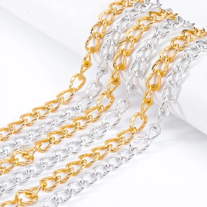 Textured gold and silver aluminum twist chains for DIY necklace and accessory making