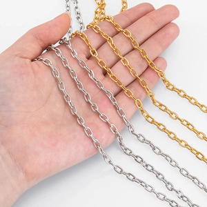 Embossed aluminum chain in gold and silver colors for DIY jewelry making and crafts