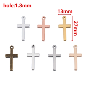 Vintage cross pendants in 7 metallic finishes for DIY jewelry making 27x13mm size