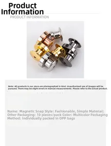 Detail specifications of magnetic clasps in gold silver rose gold and gun black colors