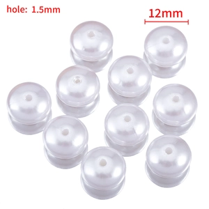 Κοντινό πλάνο επίπεδες πέρλες ABS 12mm με οπή 1,5mm για χειροποίητα κοσμήματα