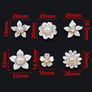 Accesorios de flores de perlas DIY con base de metal dorado y pedrería para novias