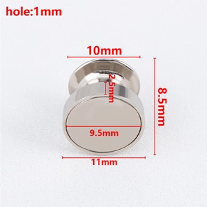 High-grade silver magnetic metal converter clasp with 11mm base for DIY fridge magnets