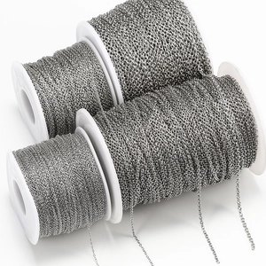Stainless Steel Cable Chain O-Chain For DIY Necklace Bracelet Jewelry Making Findings Electroplated Steel Gold Craft Chain