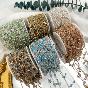DIY 4mm Kristallperlenketten in verschiedenen Farben auf Spulen für Schmuckdesign